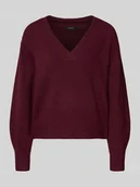 Swetry damskie - Sweter z dzianiny o kroju comfort fit z dodatkiem wełny model ‘BOOM’ - miniaturka - grafika 1