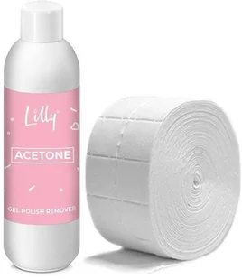 Lilly Aceton kosmetyczny 500 ml + waciki bezpyłowe 20 szt. - Zestawy do manicure i pedicure - miniaturka - grafika 1