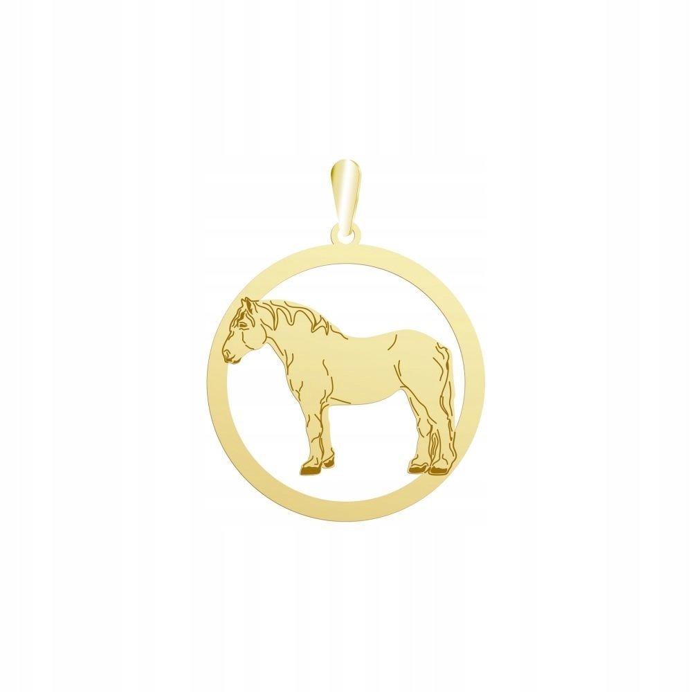 Zawieszka Złota Koń Perszeron 925 Prezent Kobieta Biżuteria GRAWER GRATIS
