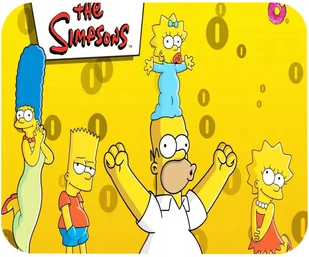 PODKŁADKA POD MYSZKĘ Z NADRUKIEM SIMPSONOWIE PREZENT -TEKST -20X24 - Podkładki pod mysz - miniaturka - grafika 1