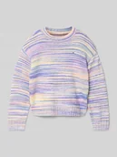 Swetry dla dziewczynek - Sweter z dzianiny o kroju shaped fit z dodatkiem wełny - miniaturka - grafika 1