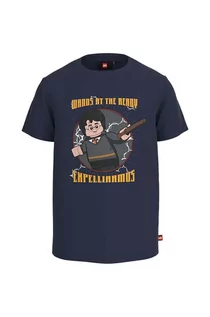 Koszulki dla chłopców - Lego t-shirt bawełniany dziecięcy Harry Potter kolor granatowy z nadrukiem - grafika 1