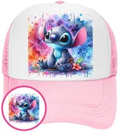 Czapki i chusty sportowe męskie - Czapka z Daszkiem Lilo i Stich Różowa z Nadrukiem Na Lato Siatka Bejsbolówka - miniaturka - grafika 1