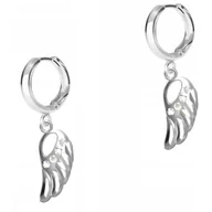 Kolczyki - Kolczyki Srebrne ze Skrzydłami Anioła Skrzydła Skrzydło Wings SREBRO 925 - miniaturka - grafika 1