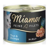 Mokra karma dla kotów - Miamor Feine Filets w galarecie Tuńczyk z krewetkami 24x185 g - miniaturka - grafika 1