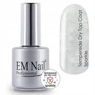 Lakiery hybrydowe - Em nail professional Tempered Dry Top Coat hartowany Sparkle 15ml - miniaturka - grafika 1