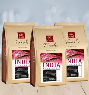 ZESTAW - Kawa ziarnista MK Cafe Fresh India Plantation 3x1kg - Kawa - miniaturka - grafika 2