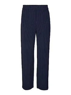 VERO MODA Vmcookielis Hr Wide Pinstripe Pant Boo spodnie damskie, Navy Blazer/Stripes: brzoza, (M) W / 32L - Spodnie damskie - miniaturka - grafika 1