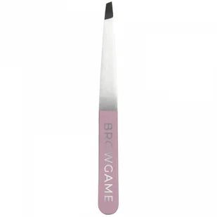 Browgame Cosmetic Original Tweezer Slanted - Pink - Pozostałe akcesoria do makijażu - miniaturka - grafika 1
