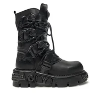 Glany damskie - Glany NEW ROCK M-391-S18 Czarny - miniaturka - grafika 1