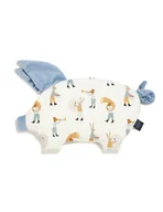 Kołdry i poduszki dla dzieci - La Millou Podusia Sleepy Pig velvet ( Heartbeat Blue Music ) - miniaturka - grafika 1