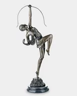 Figurki dekoracyjne - Kobieta z Łukiem Diana Rzeźba z Brązu w Stylu Art Deco - miniaturka - grafika 1