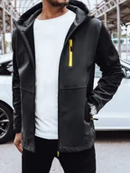 Kurtki męskie - Softshellowa kurtka męska z kapturem szara Dstreet TX4465-XL - miniaturka - grafika 1