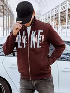 Bluzy męskie - Bluza męska rozpinana z nadrukiem bordowa Dstreet BX5410-XL - miniaturka - grafika 1