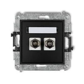 Gniazdka elektryczne - Mechanizm gniazda antenowego podwójnego typu F (SAT) niklowany czarny mat 12MGF-2 Karlik Mini - miniaturka - grafika 1