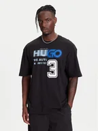 Koszulki męskie - HUGO T-Shirt Nesite 50544168 Czarny Loose Fit - miniaturka - grafika 1