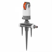 Węże ogrodowe i zraszacze - Zraszacz obrotowy 6-funkcyjny na trójzębnym kolcu WHITE LINE - miniaturka - grafika 1