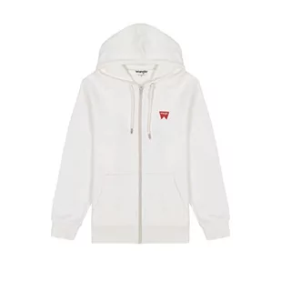 Wrangler Męska bluza z kapturem z zamkiem błyskawicznym, biała (Worn White), rozm. XXL, Worn White, XXL - Bluzy męskie - miniaturka - grafika 1
