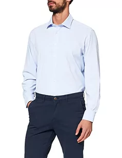 Seidensticker Męska koszula biznesowa, bez prasowania, o prostym kroju, krój regular fit, długi rękaw, kołnierz kent, mieszanka syntetyczna, jasnoniebieski, 41 - Koszule męskie - miniaturka - grafika 1