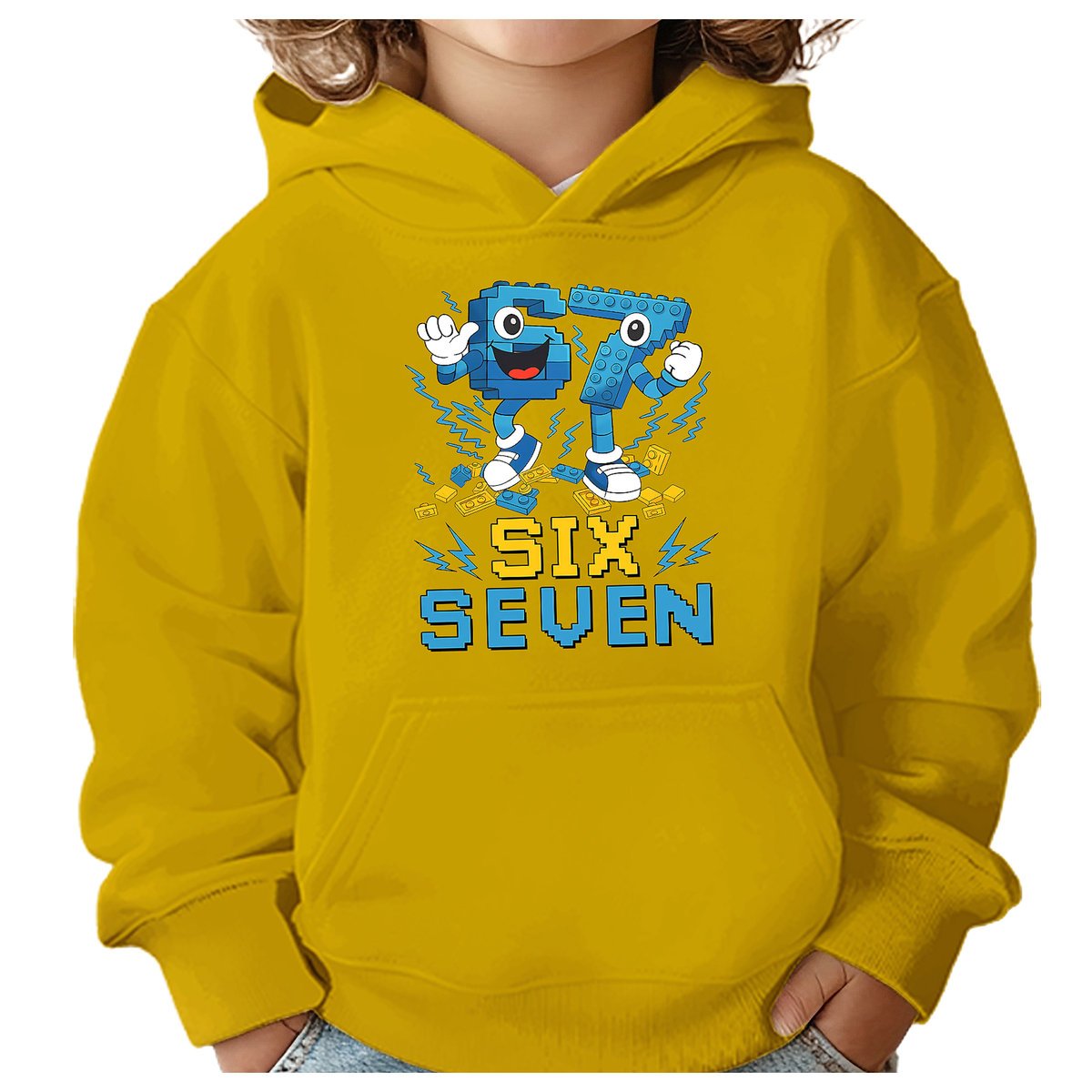 BLUZA DZIECIĘCA Z KAPTUREM 67 SIX SEVEN KLOCKI VIRAL 134-140 PREZENT