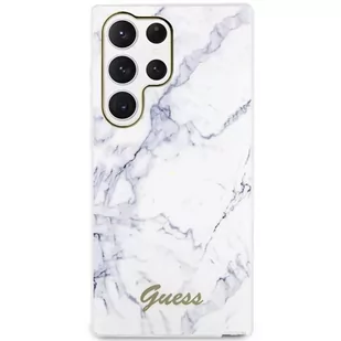 Etui Guess GUHCS23LPCUMAH do Samsung Galaxy S23 Ultra S918 biały/white hardcase Marble - Etui i futerały do telefonów - miniaturka - grafika 1