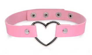 Biżuteria erotyczna - Master Series Sweet Heart Chrome Heart Pink Choker Pink - grafika 1