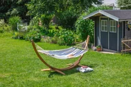 Hamaki - Hamak jednoosobowy z drążkiem Alisio, niebiesko-biały ALR14 - miniaturka - grafika 1