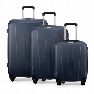 PUCCINI Zestaw Komplet WALIZEK Podróżnych ABS Na Kółkach 3w1 ABS03 7A - Walizki - miniaturka - grafika 1