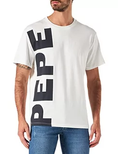 Koszulki męskie - Pepe Jeans koszulka męska shedrick, 800 biały, XS - grafika 1