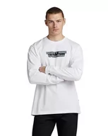 Koszulki męskie - G-STAR RAW Męski T-Shirt Eighty Nine Gr Loose R T Ls, Biały (White D23886-c336-110), L - miniaturka - grafika 1