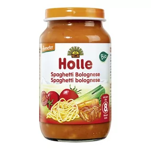 Holle Danie BIO - Spaghetti Bolognese - bez mleka, soli i dodatków po 8 miesiącu - Dania dla dzieci - miniaturka - grafika 1