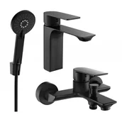 Baterie umywalkowe - Mexen Alexa R40 zestaw wannowy, czarny - miniaturka - grafika 1