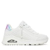 Buty dla dziewczynek - Sneakersy Skechers Uno Gen1-Zip And Stride 310554L/WHT Biały - miniaturka - grafika 1