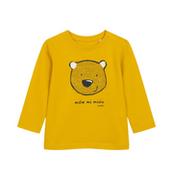 Bluzki dla niemowląt - Bluzka z długim rękawem dla dziecka do 2 lat, z napisem mów mi misiu, żółta - miniaturka - grafika 1