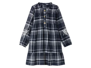lupilu® Sukienka dziewczęca flanelowa z bawełny (110, Granatowy) - Sukienki i spódniczki dla dziewczynek - miniaturka - grafika 1