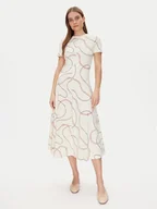 Sukienki - Tommy Hilfiger Sukienka codzienna Modern F&F Midi Dress WW0WW44547 Biały Regular Fit - miniaturka - grafika 1