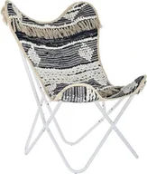 Krzesła - DKD Home Decor Zhradn stolika DKD Home Decor Czarny Bawełna Biały Żelazo 74 x 65 x 90 cm - miniaturka - grafika 1