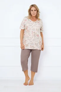 Piżama damska krótki rękaw, 3/4 spodnie Ermida - Italian Fashion - Piżamy damskie - miniaturka - grafika 1