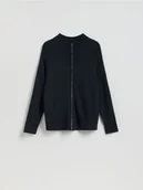 Swetry męskie - Reserved - Rozpinany sweter z wiskozą - granatowy - miniaturka - grafika 1