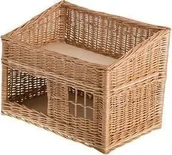 Legowiska dla kotów - WickerPL RUBY DOMEK WIKLINOWY DLA KOTA PIĘTROWE LEGOWISKO DLA ZWIERZĄT Z PODUSZKAMI 56X36 H32/42 CM - miniaturka - grafika 1