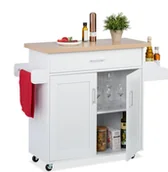 Wózki kuchenne - wózek kuchenny relaxdays z blatem roboczym - miniaturka - grafika 1