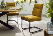 Krzesła - SEATTLE Krzesło Tapicerowane #10 Musztardowe Żółte 52x58x93 cm - miniaturka - grafika 1