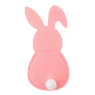 Obrusy i serwetki - Komplet etui filcowe na sztućce zając 15 x 7,4 cm różowy 4 sztuki - miniaturka - grafika 1