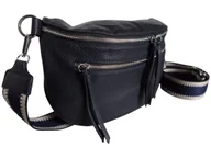 Nerki - Nerka Damska Na Ramię, Niebieska Torebka Damska, Saszetka Na Szerokim Pasku - miniaturka - grafika 1