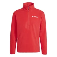 Bluzy sportowe męskie - Męska Bluza ADIDAS MT ESS HZ FL JP0787 – Czerwony - miniaturka - grafika 1