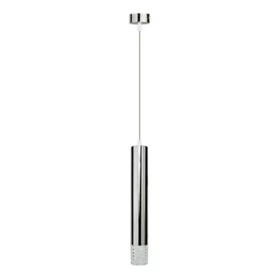 Srebrna lampa wisząca z ozdobną końcówką ML8875 z serii TUBI - Lampy sufitowe - miniaturka - grafika 1