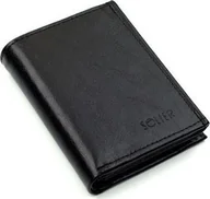 Portfele - Solier Portfel męski skórzany SOLIER czarny - miniaturka - grafika 1