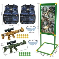 Zabawki militarne - Zestaw Do Strzelania Stojąca Tarcza Strzelecka Pistolety Kamizelki Okulary - miniaturka - grafika 1