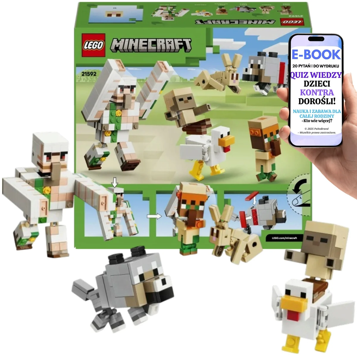 LEGO MINECRAFT 21592 Kurzy Jeździec • zabawka dla dziecka 9 10 11 lat