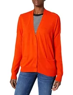 Swetry damskie - BOSS Damski kardigan C Fabula Relaxed-Fit z żywej wełny i kaszmiru, Bright Orange821, L - miniaturka - grafika 1